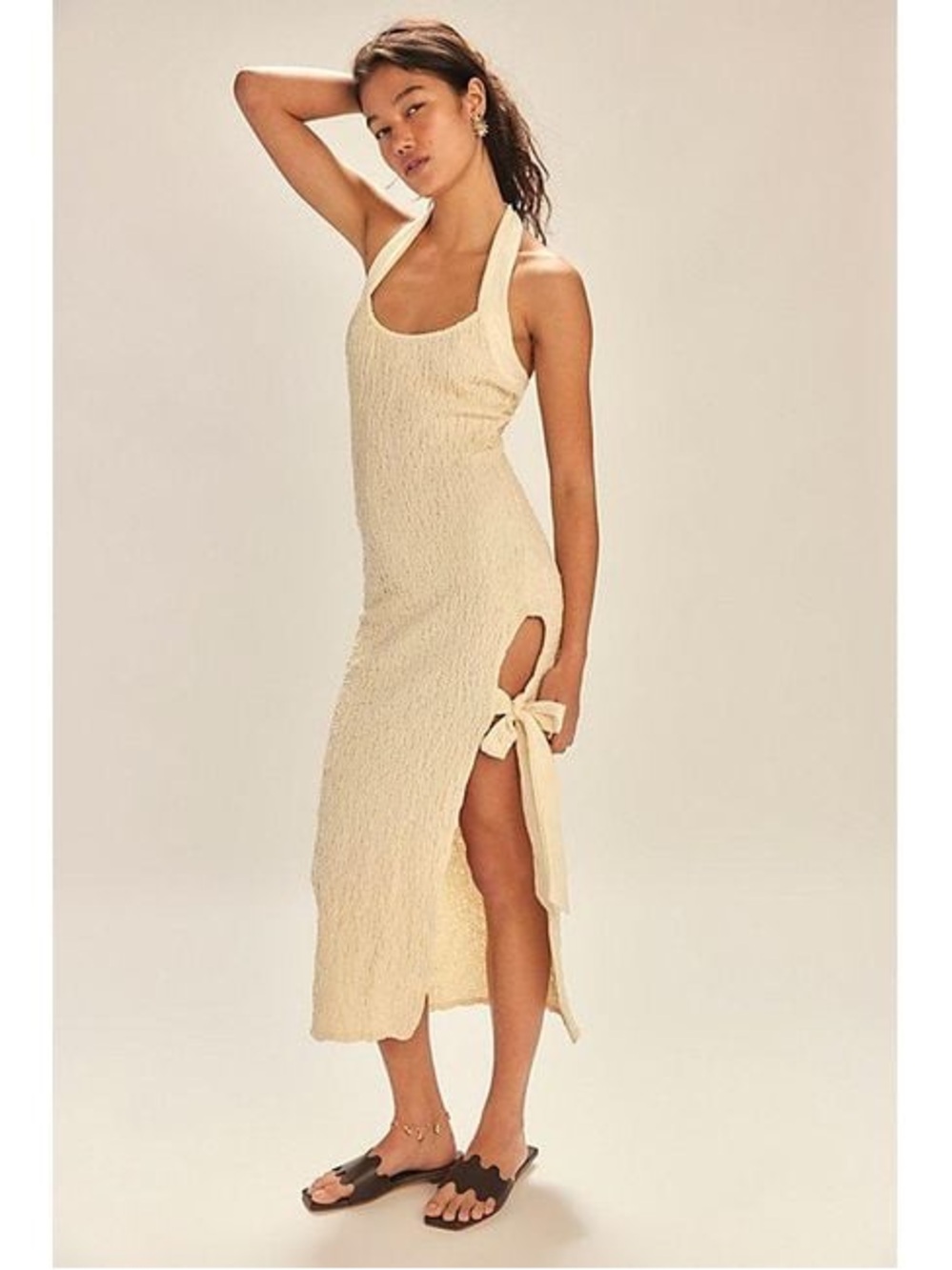 NEW! Free People Sea Foam Halter Midi Dress in Natural - Picture 5 of 7
